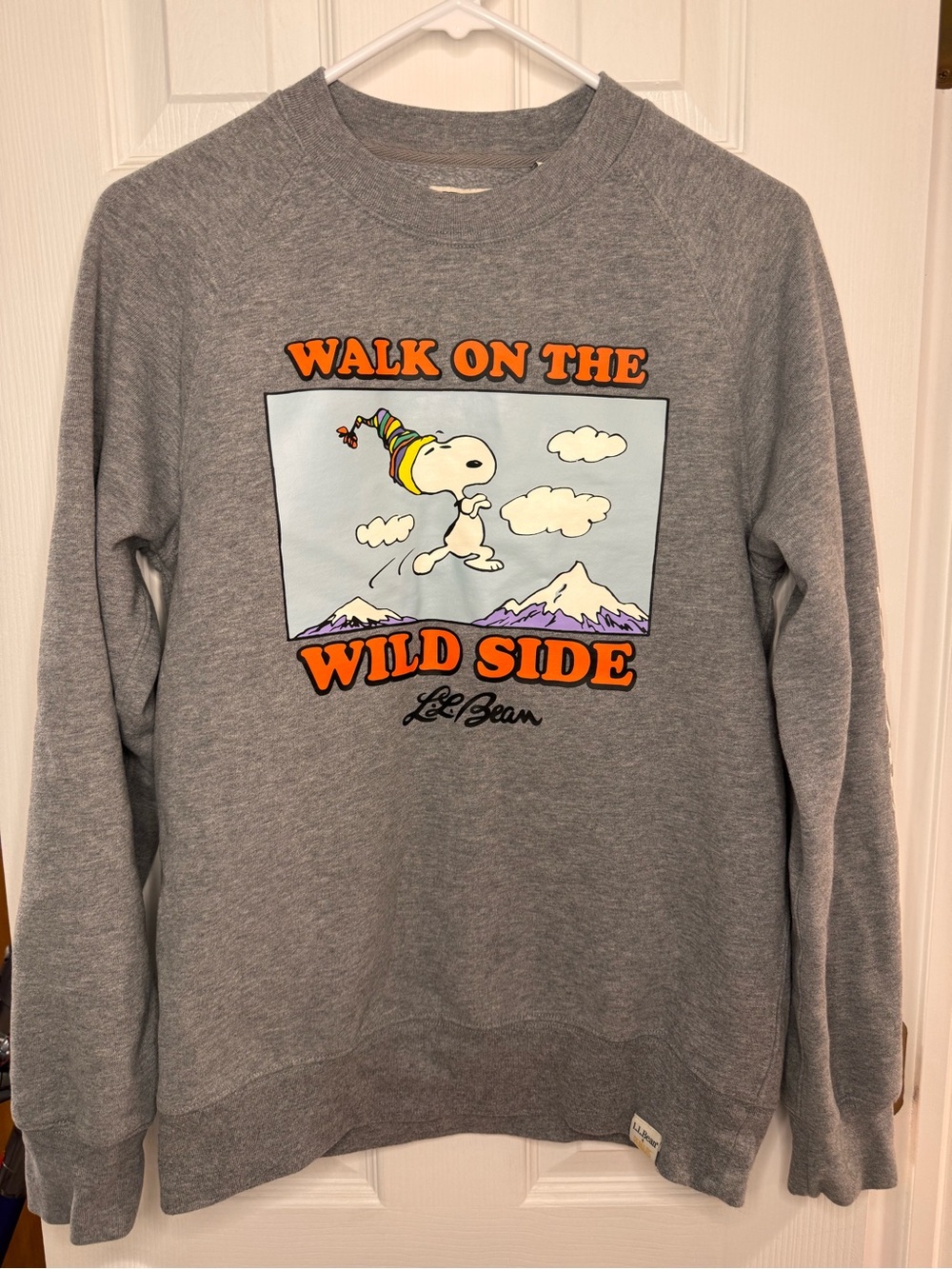 L.L. Bean Gray 'Walk on the Wild Side' Snoopy Sweatshirt